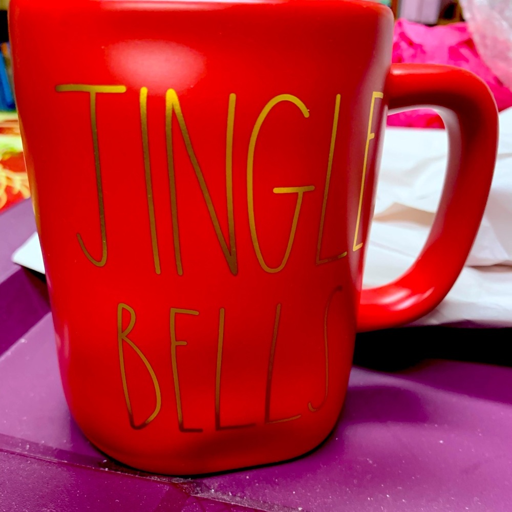 Rae Dunn Red Jingle Bells Mug